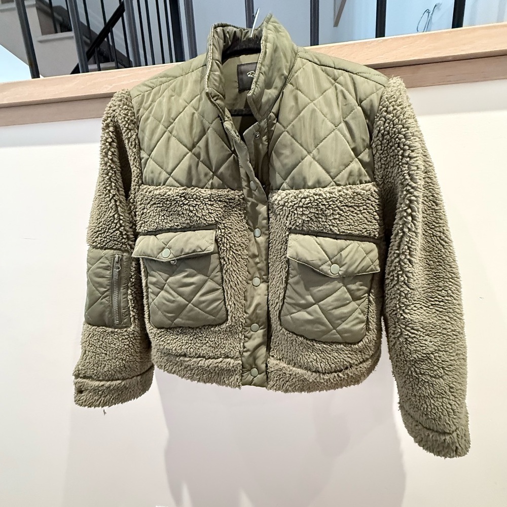RAILS Olive Quilted and Sherpa Jacket